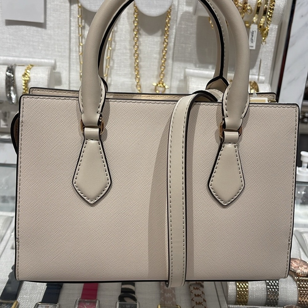 Michael Kors Sheila Small Central Zip Floral Embellished Satchel Crossbody NWT - Picture 9 of 16